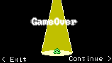 Yep, the game originally was going to have a game over screen. But it was kind of a dated concept and I wanted to make the game's transitions quick.