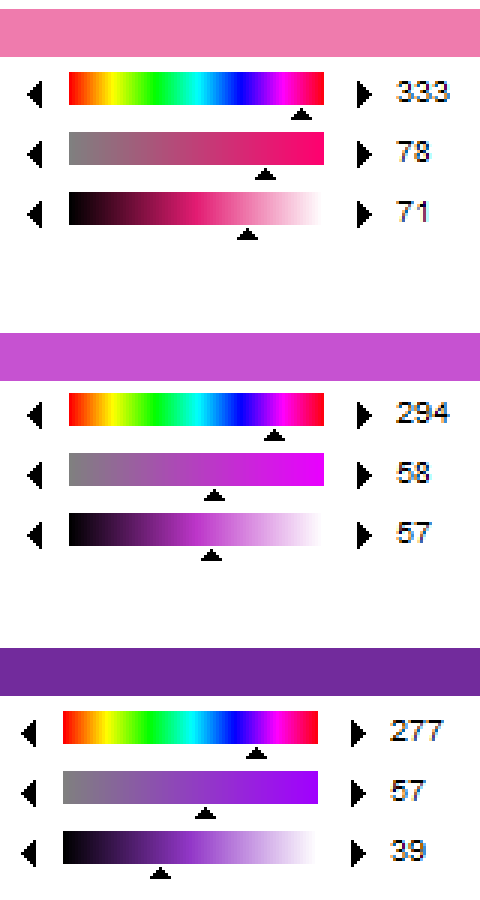 Using the previous pink/violet example, here I used Graphic Gale's HSL UI to grab my middle tone.
